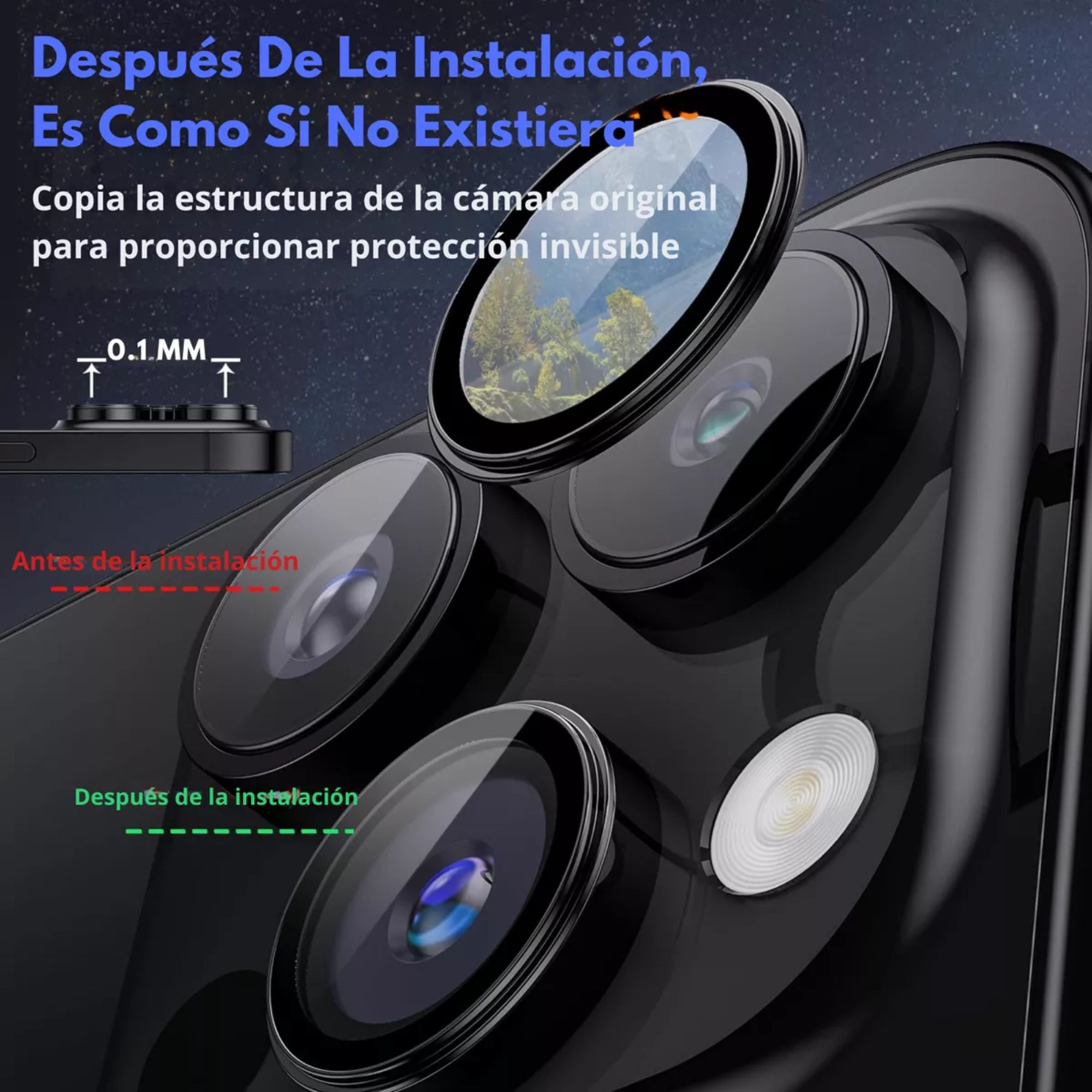 Foto 7 pulgar | Kit Armor para iPhone 13 Pro con Funda Transparente Mica de Pantalla 9D y Aros Protectores de Cámara