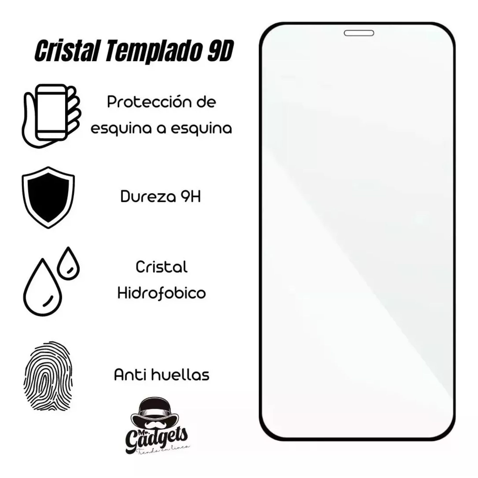 Foto 3 pulgar | Mica Pantalla Cristal Templado 9d Mayoreo 10 Pcs Para Iphone 13 Pro Max/ 14 Plus