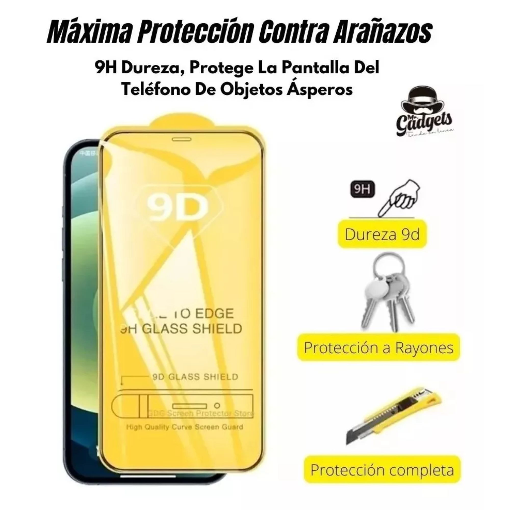 Foto 6 pulgar | Mica Pantalla Cristal Templado 9d Mayoreo 10 Pcs Para Iphone 13 Pro Max/ 14 Plus