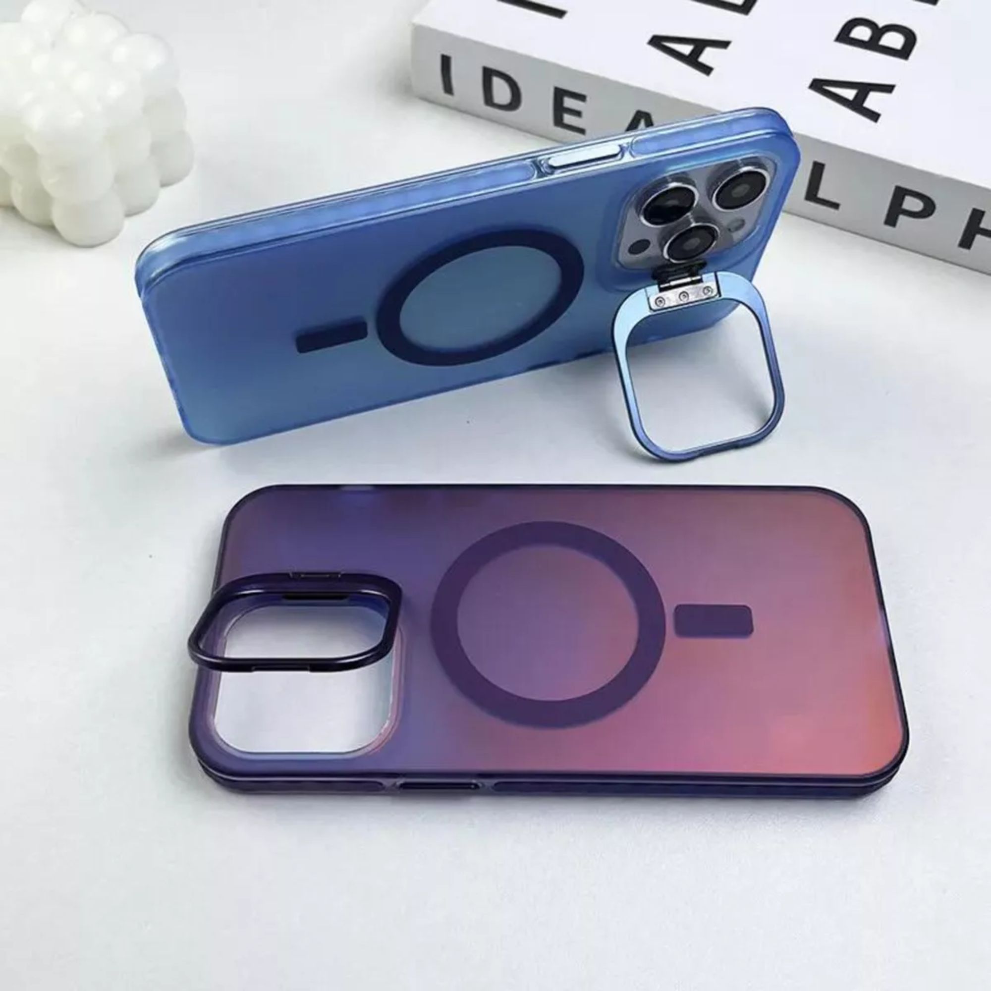 Foto 2 | Funda Case Tornasol Soporte Premium Para Iphone 16 Magsafe Para Iphone 16 Plus Color Azul