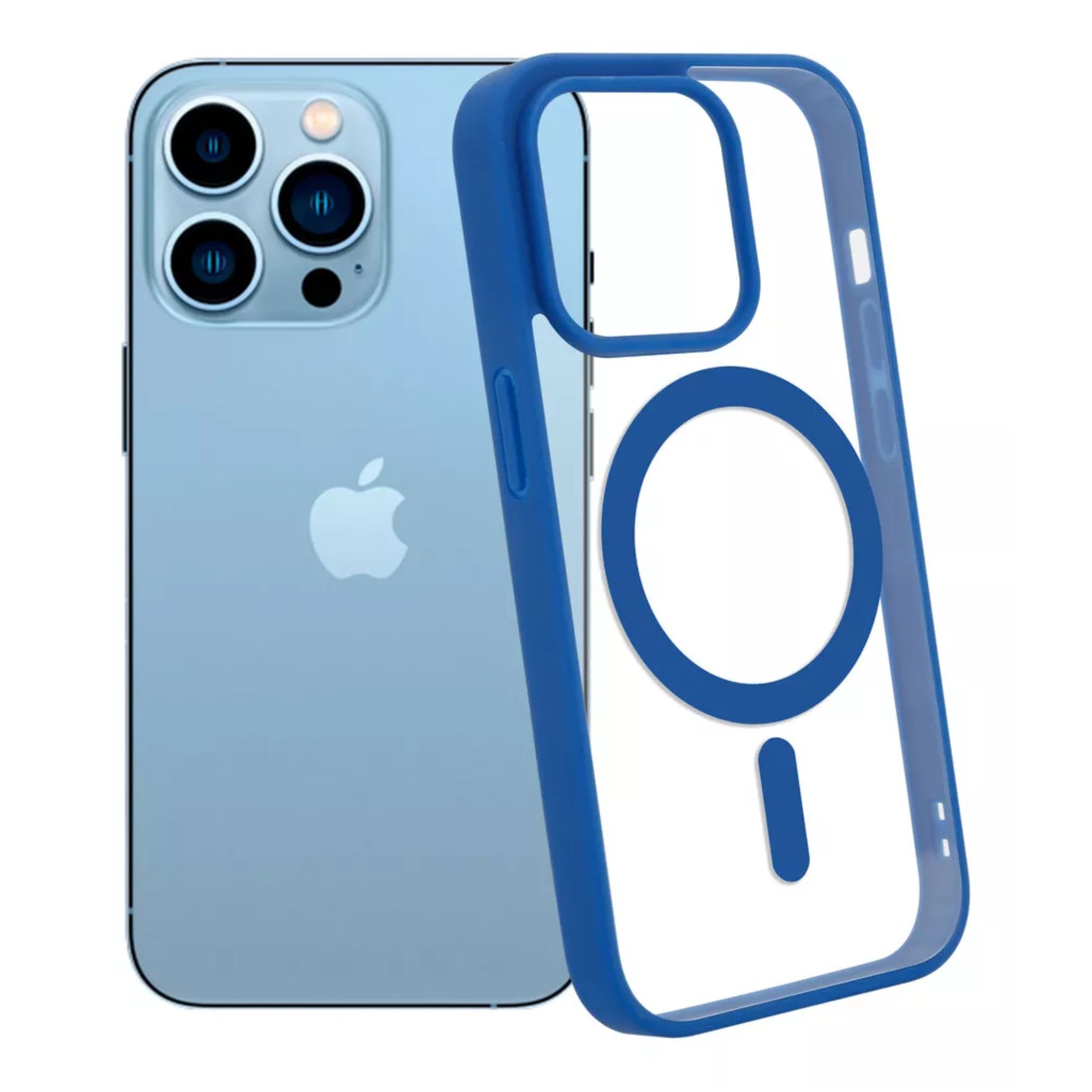 Foto 7 pulgar | Funda para iPhone 14 Plus/15 Plus Azul + Cargador Inalámbrico Magsafe