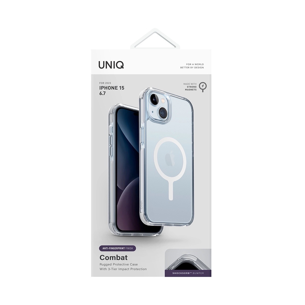 Foto 6 pulgar | Funda Transparente Híbrida para iPhone 15 con Protección Magsafe y Absorción de Impactos