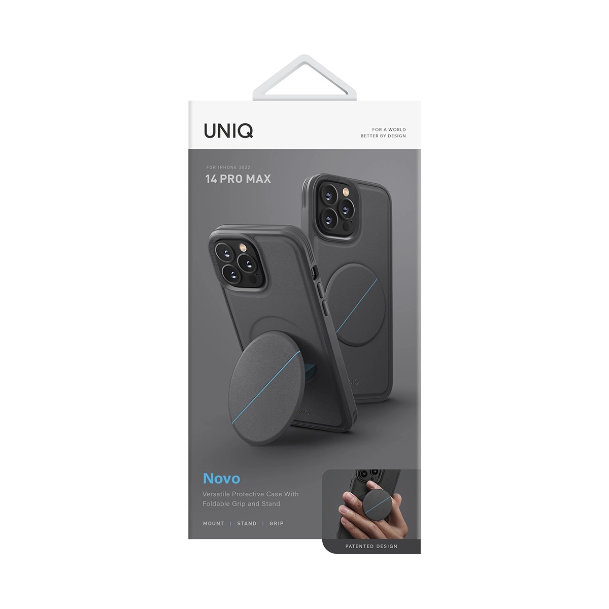 Foto 8 pulgar | Funda UNIQ Novo para iPhone 14 Pro Max Gris