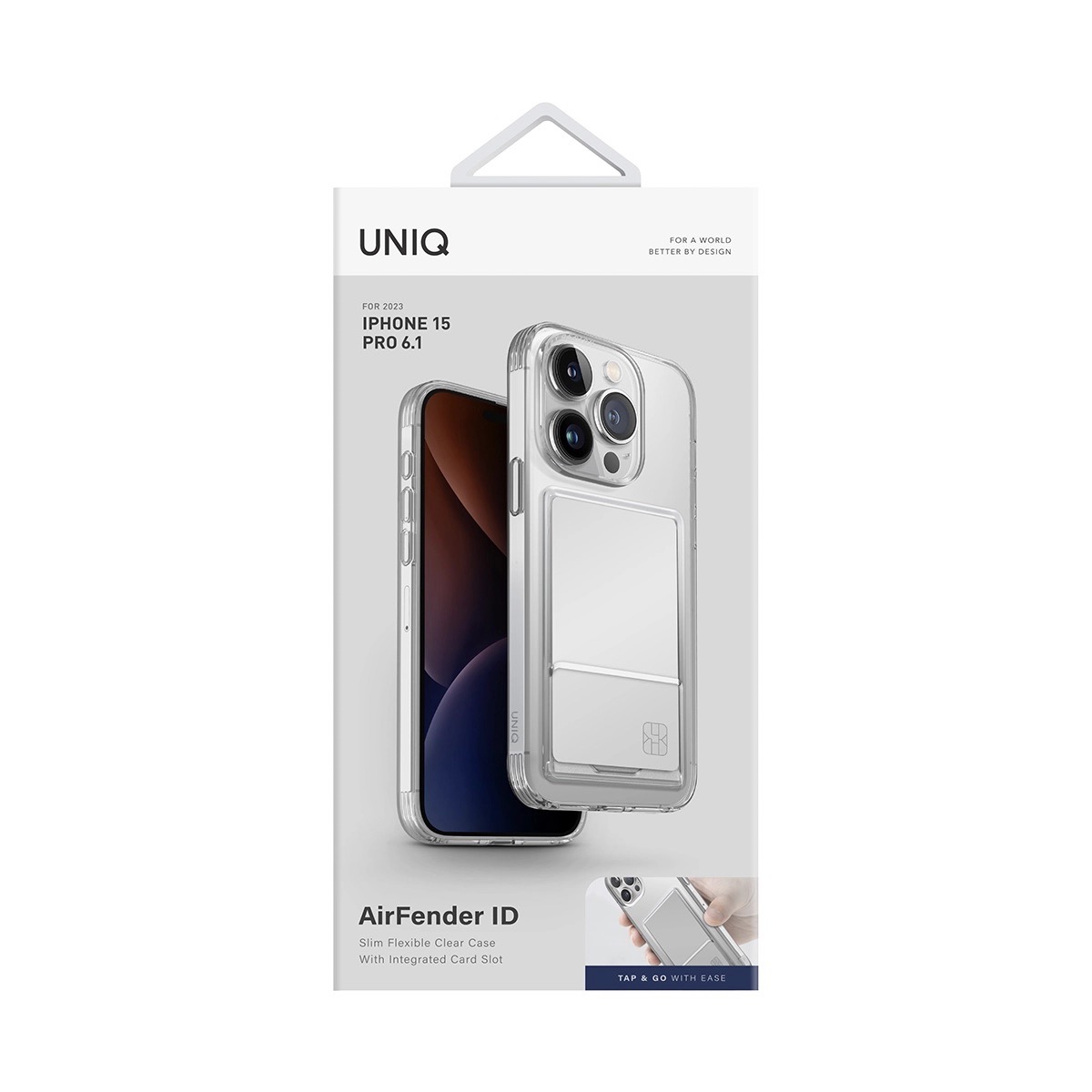 Foto 6 pulgar | Funda para iPhone 15 Pro Transparente con Tarjetero