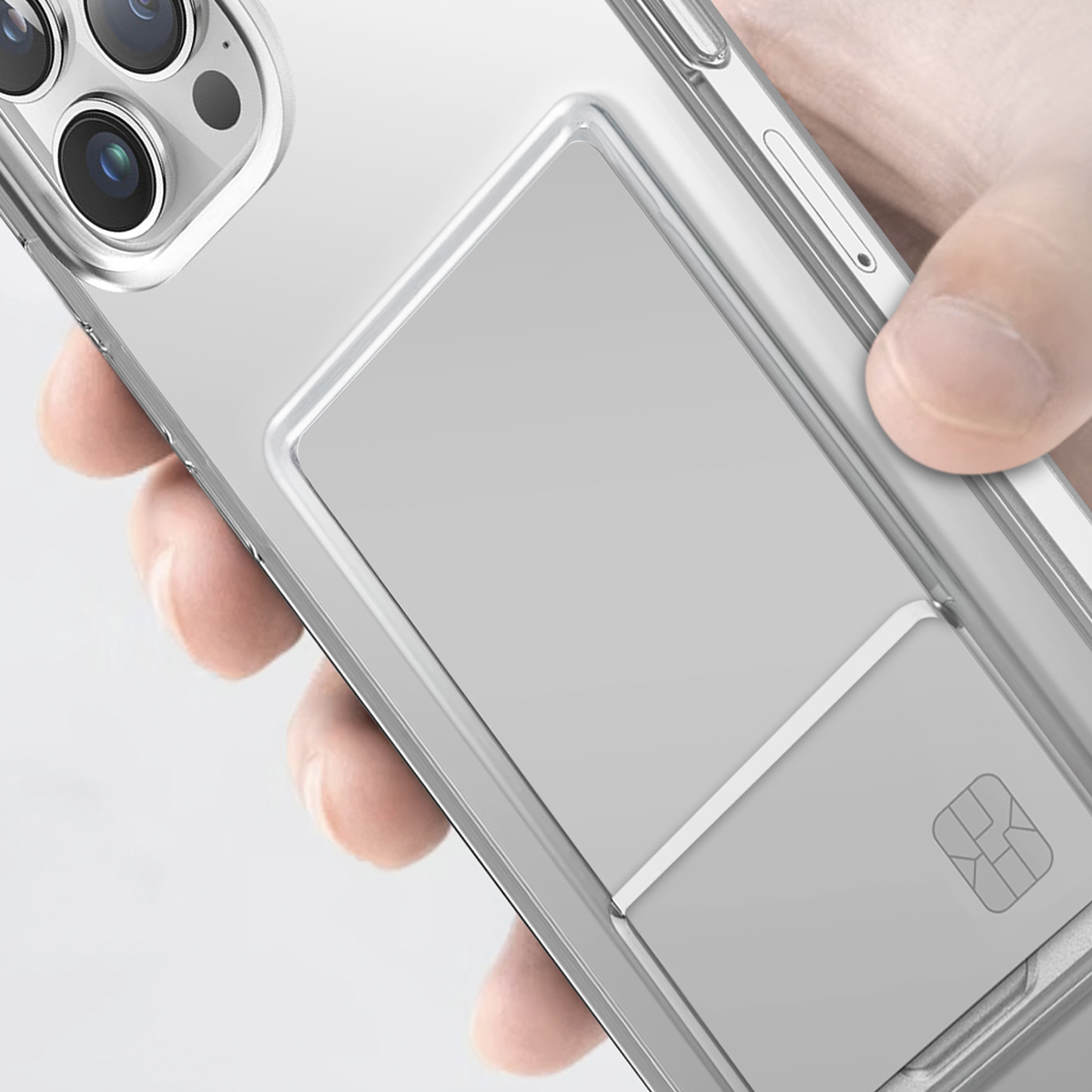 Foto 3 | Funda para iPhone 15 Transparente con Tarjetero