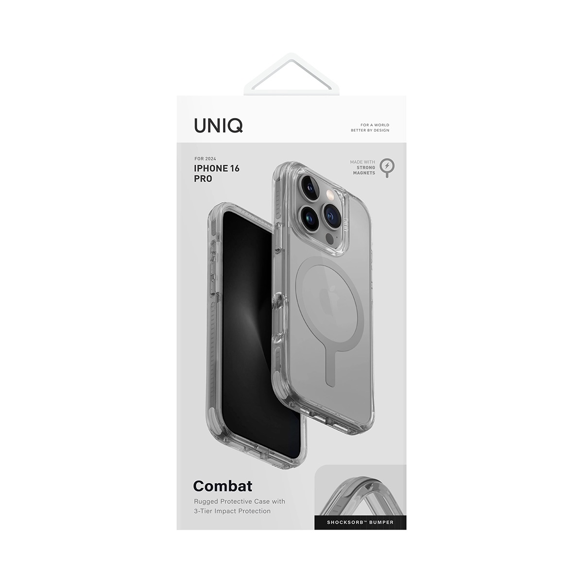 Foto 6 pulgar | Funda Para Iphone 16 Pro Gris Piedra Combat (magclick™) De Uniq