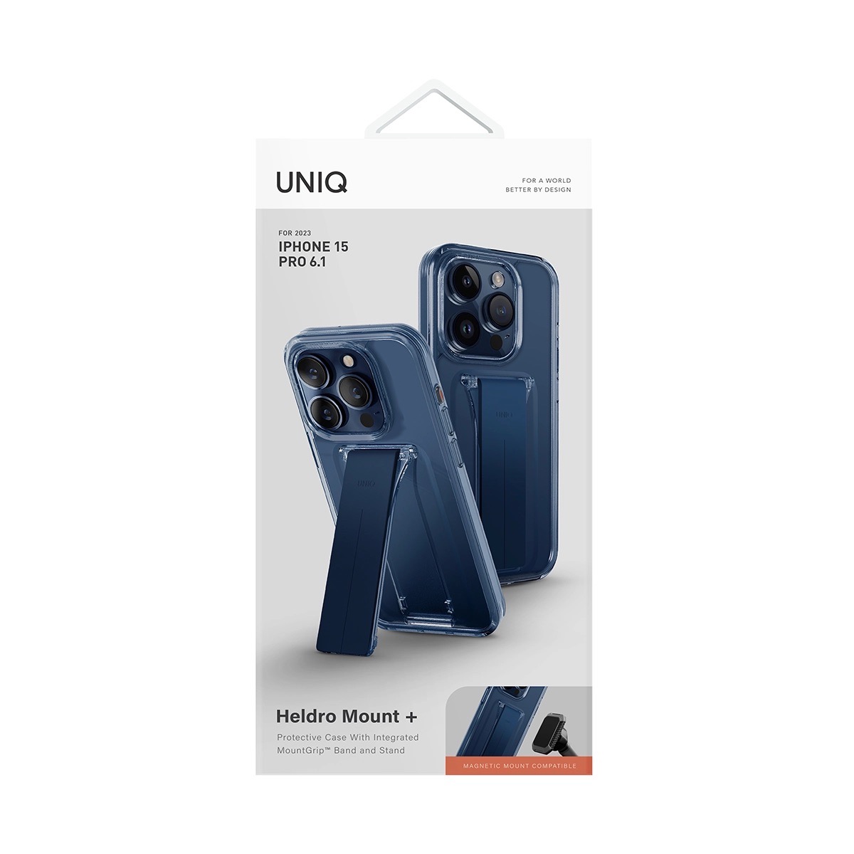 Foto 7 pulgar | Funda Para Iphone 15 Pro Azul Oscuro Heldro Mount+ De Uniq