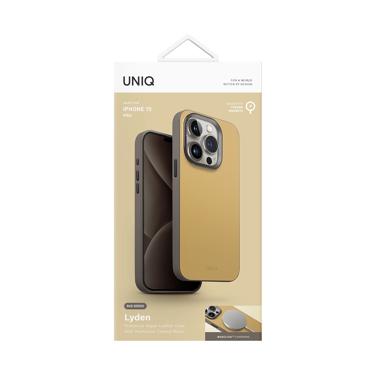 Foto 5 pulgar | Funda Para Iphone 15 Pro Amarillo Canario | Gris Piedra Lyden Duo (magclick™) De Uniq