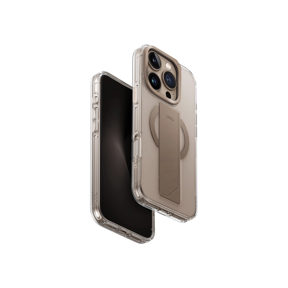 Foto 2 pulgar | Funda Para Iphone 16 Pro Taupe Dorado Heldro Max (magclick™) De Uniq