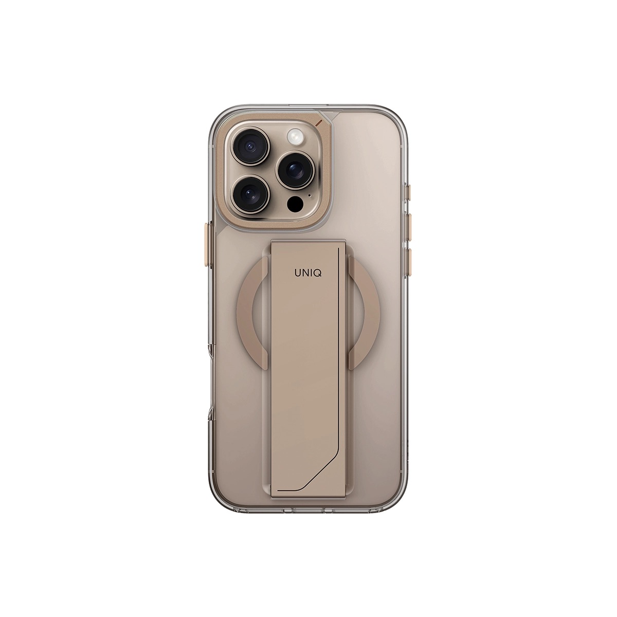 Foto 3 pulgar | Funda Para Iphone 16 Pro Taupe Dorado Heldro Max (magclick™) De Uniq