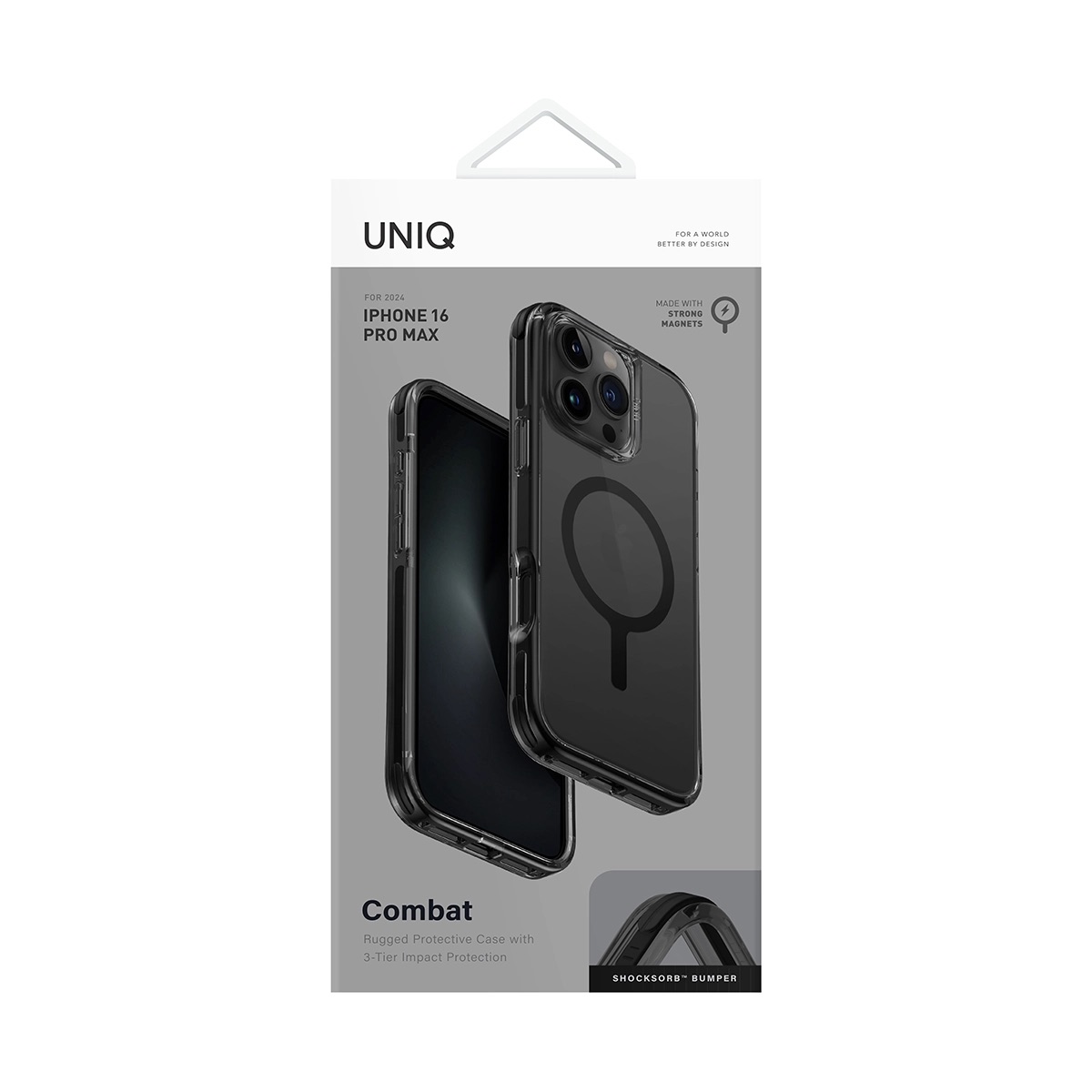 Foto 5 pulgar | Funda Para Iphone 16 Pro Max Negro Combat (magclick™) De Uniq