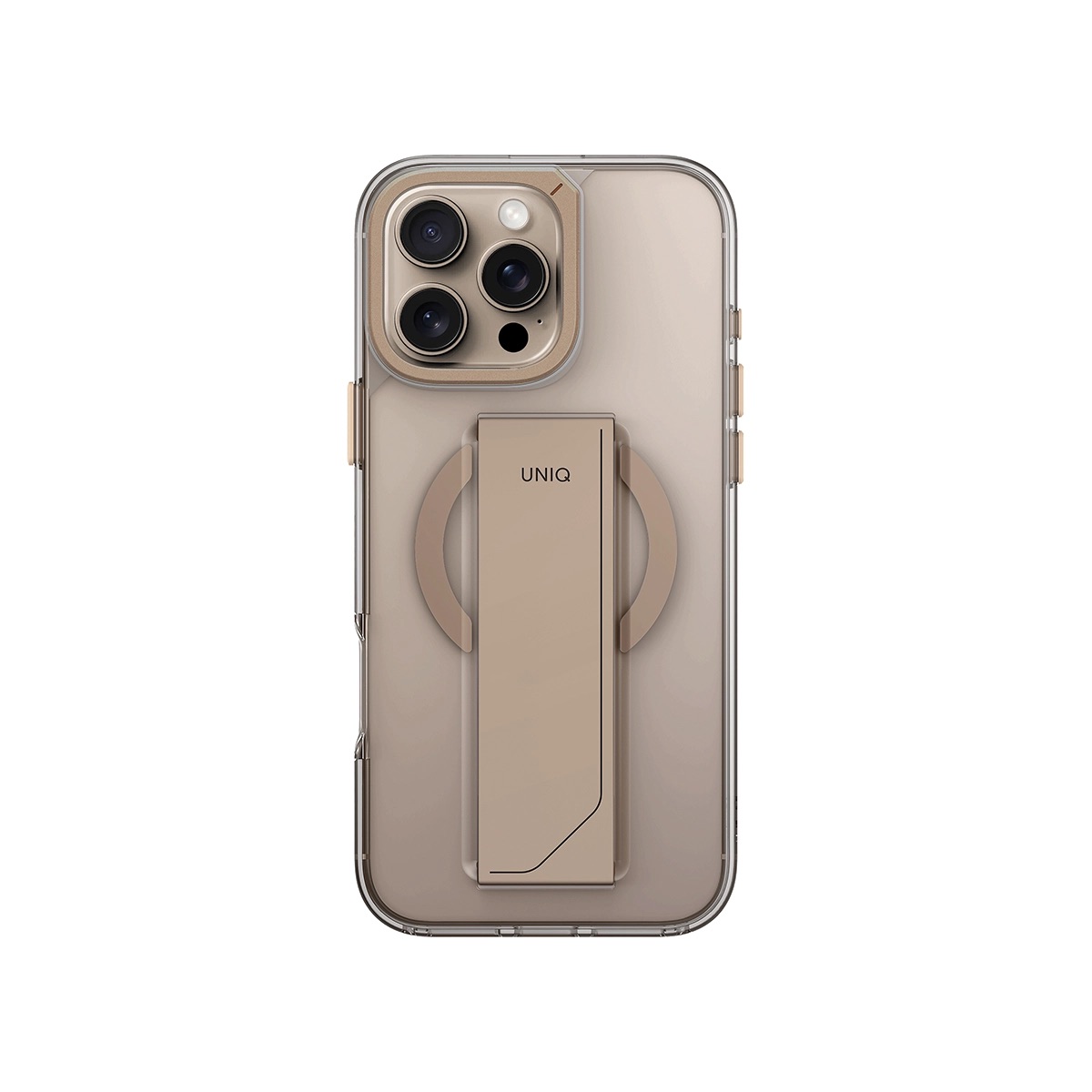 Foto 3 pulgar | Funda Para Iphone 16 Pro Max Taupe Dorado Heldro Max (magclick™) De Uniq