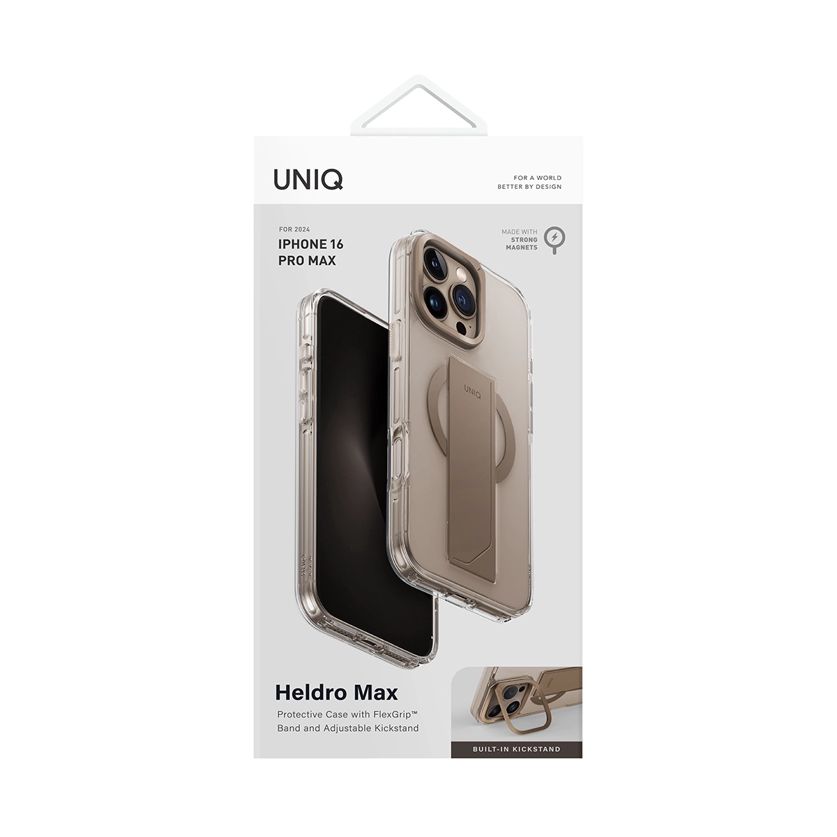 Foto 5 pulgar | Funda Para Iphone 16 Pro Max Taupe Dorado Heldro Max (magclick™) De Uniq