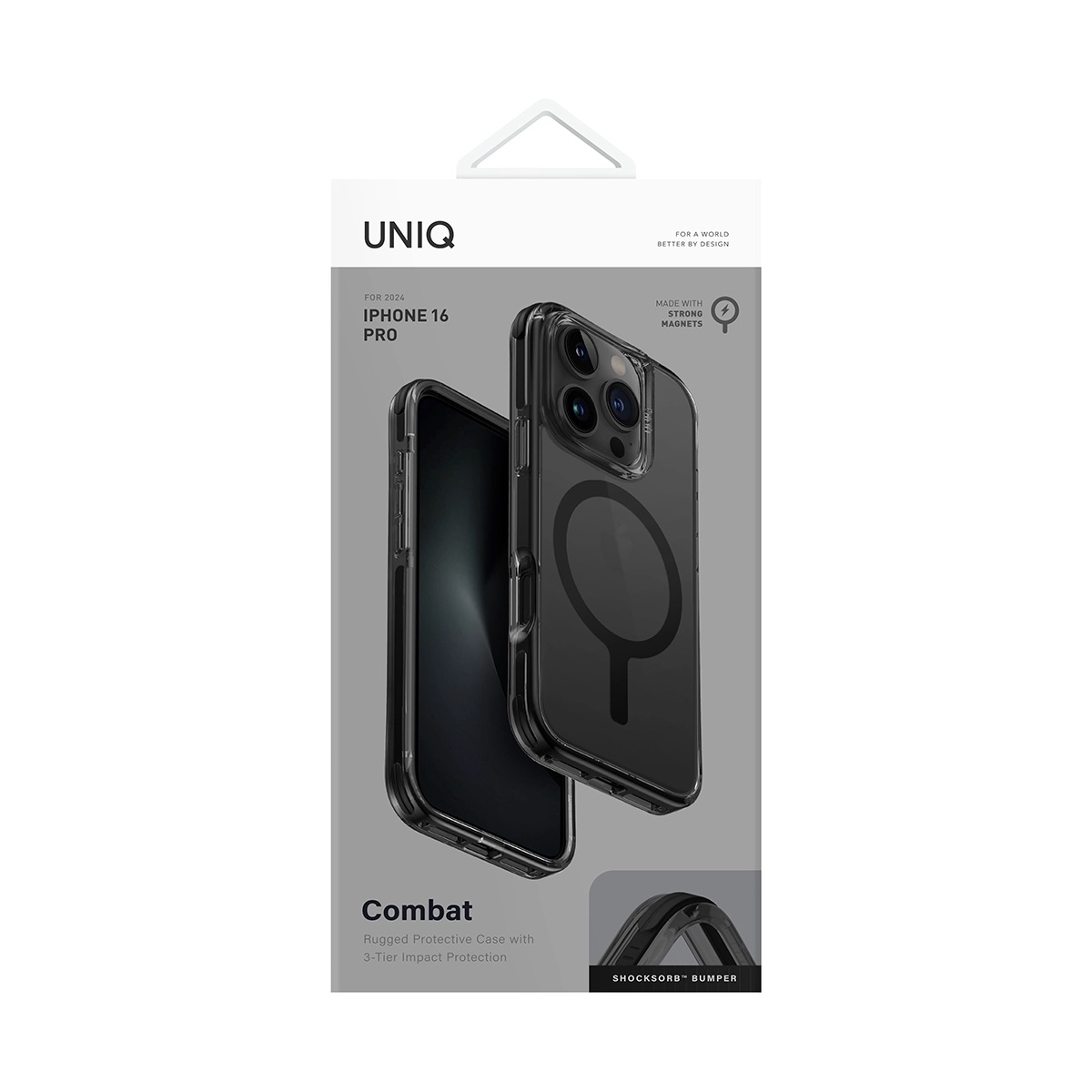 Foto 6 pulgar | Funda Para Iphone 16 Pro Negro Combat (magclick™) De Uniq