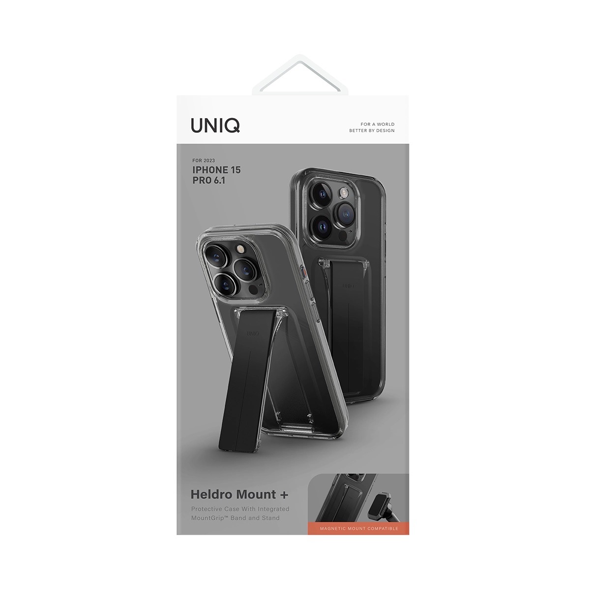 Foto 7 pulgar | Funda Para Iphone 15 Pro Humo Heldro Mount+ De Uniq