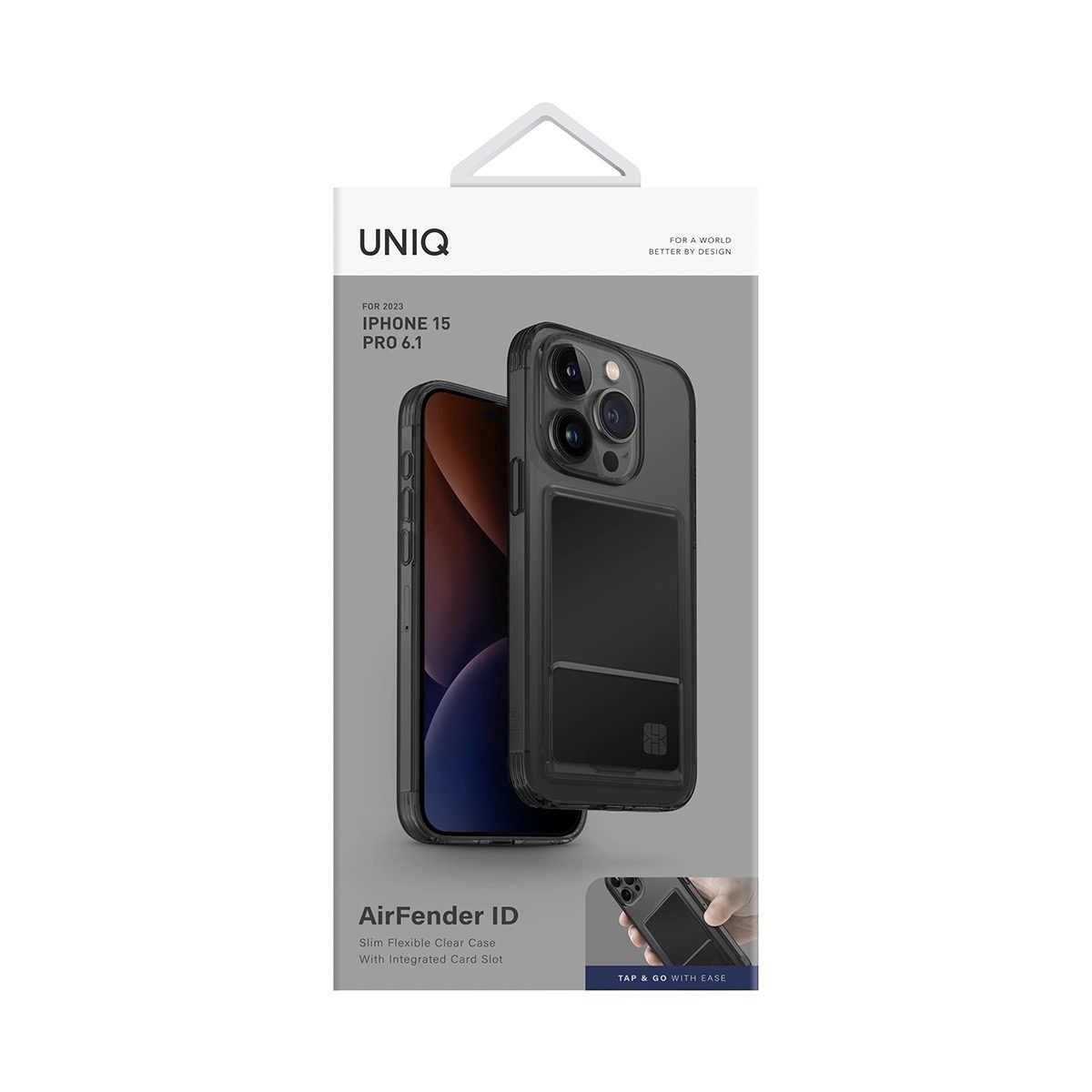 Foto 6 pulgar | Funda para iPhone 15 Pro Uniq Transparente con Tarjetero