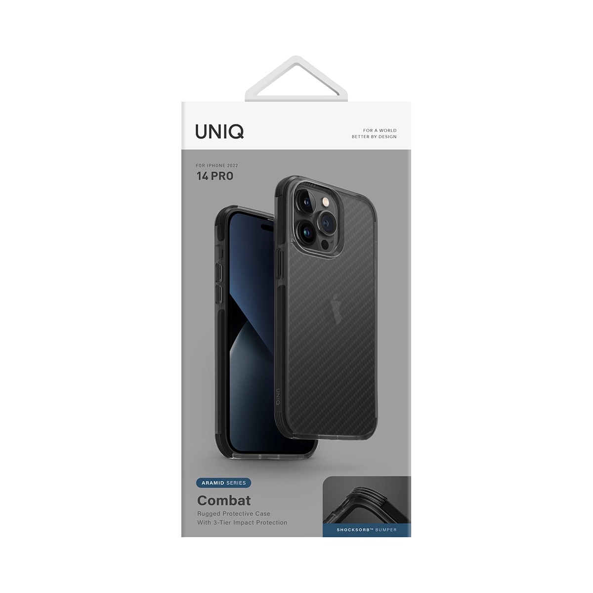 Foto 7 pulgar | Funda UNIQ Combat para iPhone 14 Pro Transparente Híbrida