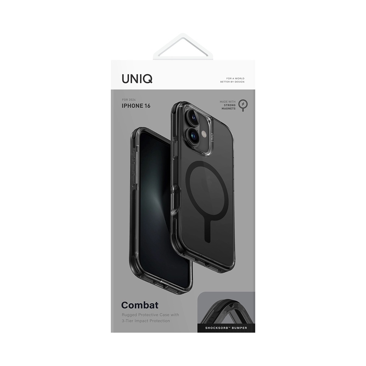 Foto 6 pulgar | Funda UNIQ Combat (Magclick) Negra para iPhone 16