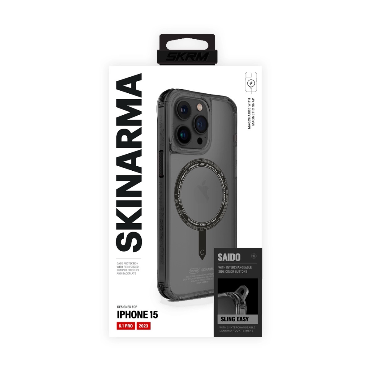 Foto 7 pulgar | Funda para iPhone 15 Pro Negro Saido (mag-charge) de Skinarma