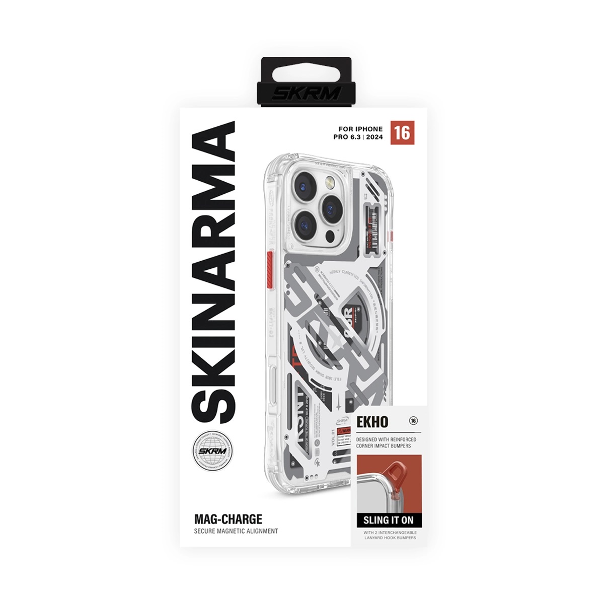 Foto 6 pulgar | Funda para iPhone 16 Pro Transparente Ekho Skinarma
