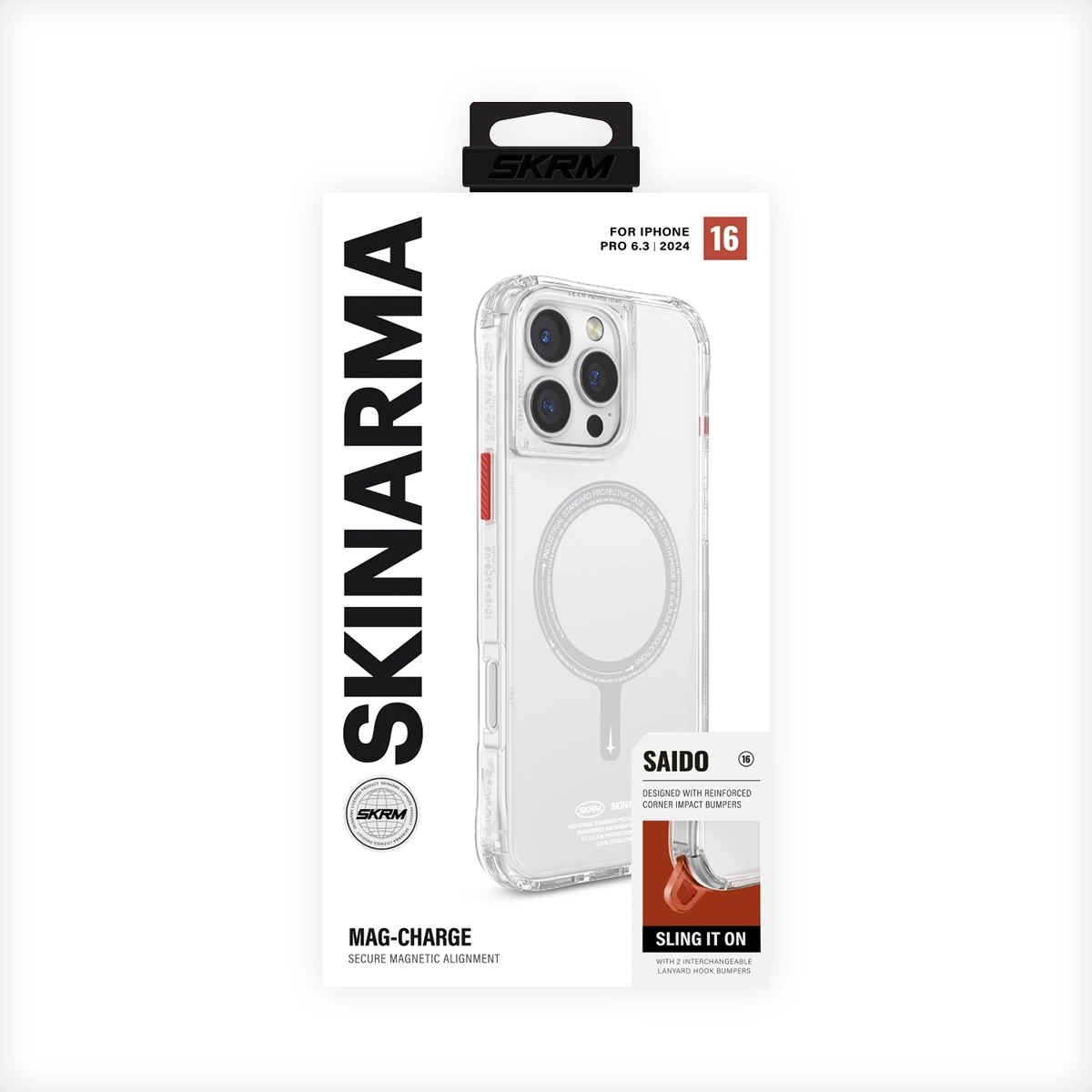 Foto 6 pulgar | Funda para iPhone 16 Pro Transparente Saido Skinarma