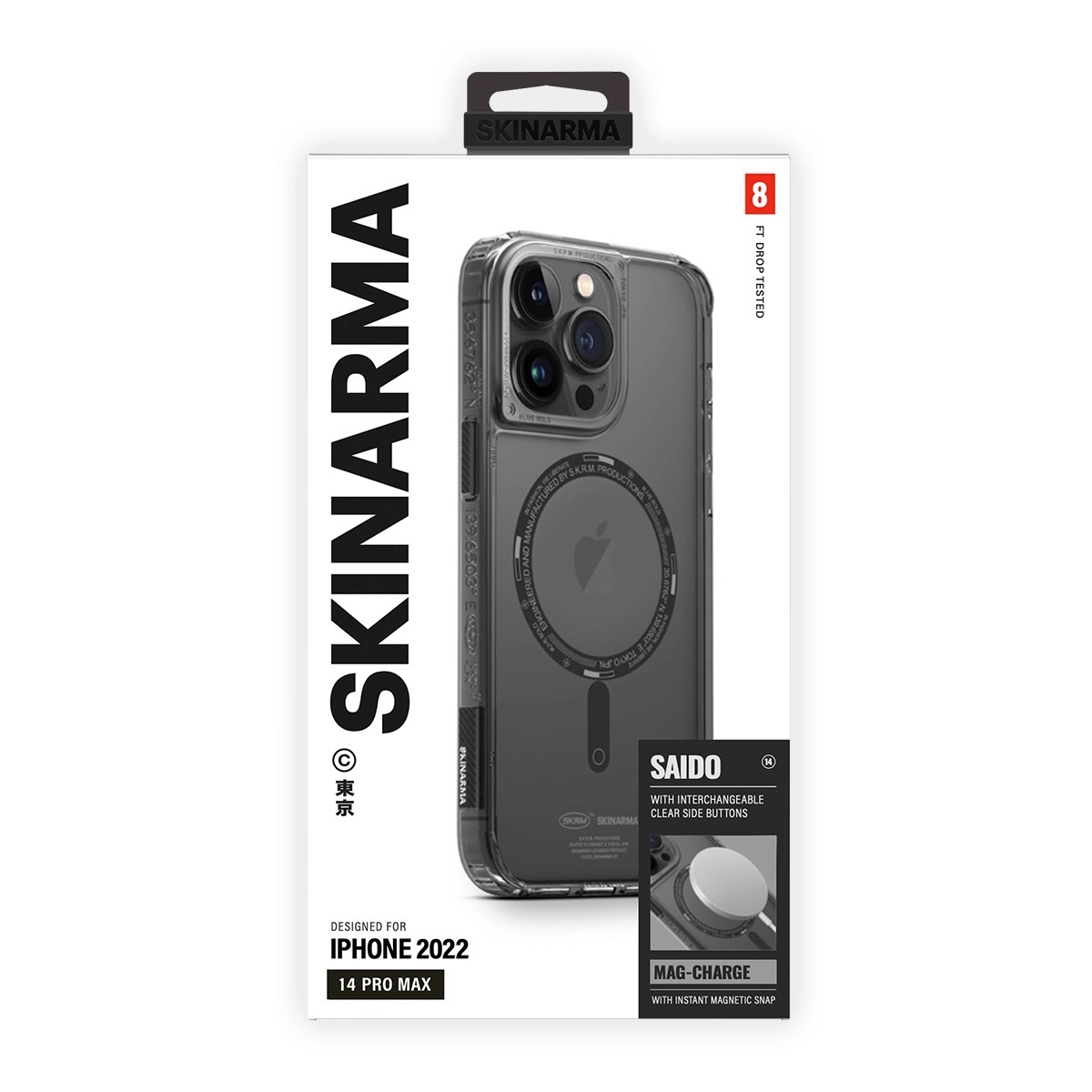 Foto 5 pulgar | Funda Skinarma Saido (Mag-Charge) Humo para iPhone 14 Pro Max