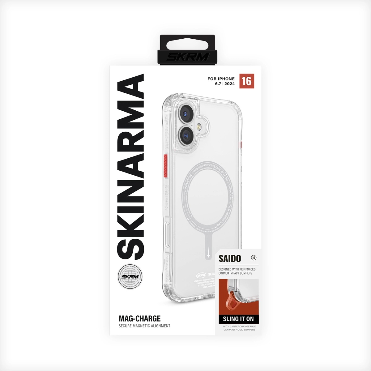 Foto 6 pulgar | Funda para iPhone 16 Plus Transparente Saido Skinarma