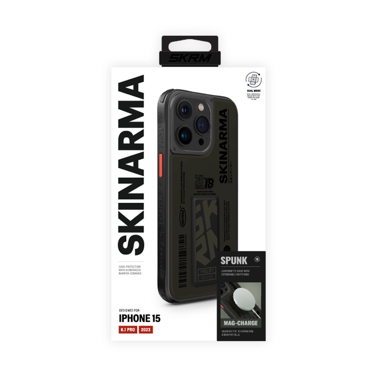 Foto 7 pulgar | Funda para iPhone 15 Pro Verde Estaño Spunk (mag-charge) de Skinarma