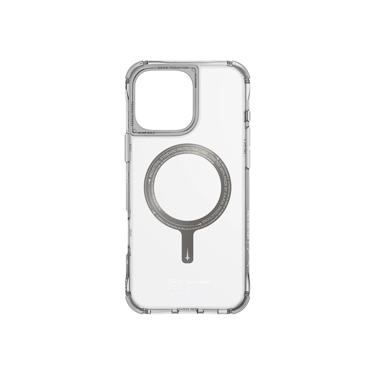 Foto 2 pulgar | Funda para iPhone 16 Pro Max Titanio Saido SKINARMA Transparente con Carga Inalámbrica