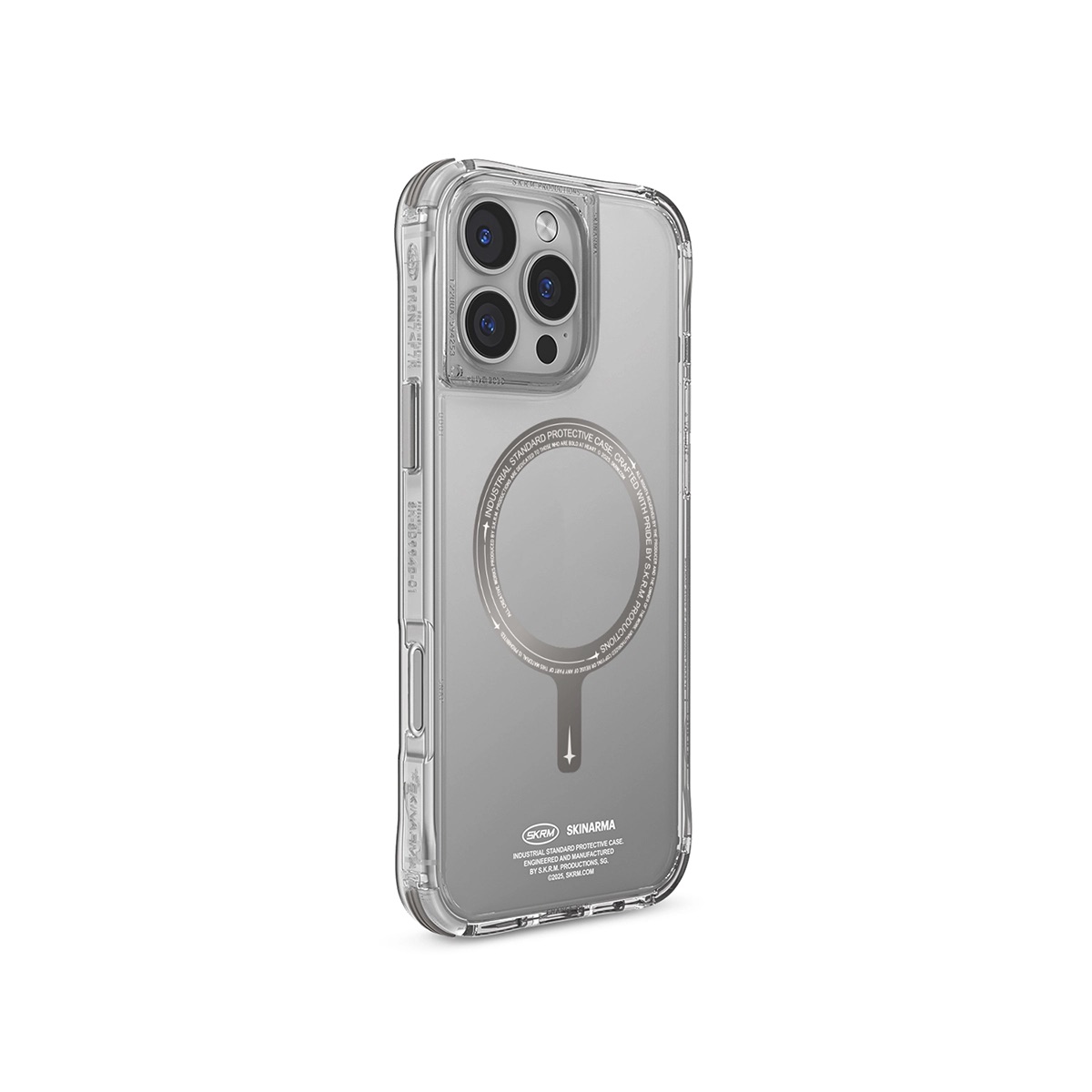 Foto 4 pulgar | Funda para iPhone 16 Pro Max Titanio Saido SKINARMA Transparente con Carga Inalámbrica