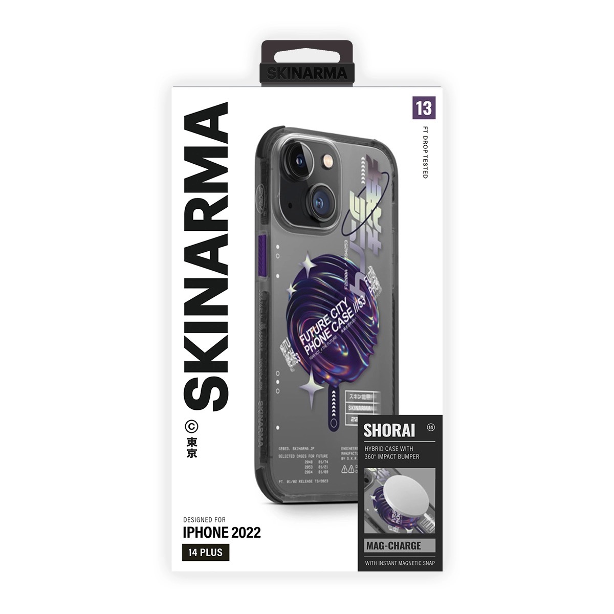 Foto 6 pulgar | Funda para Iphone 14  Skinarma Morado Shorai Mag-charge
