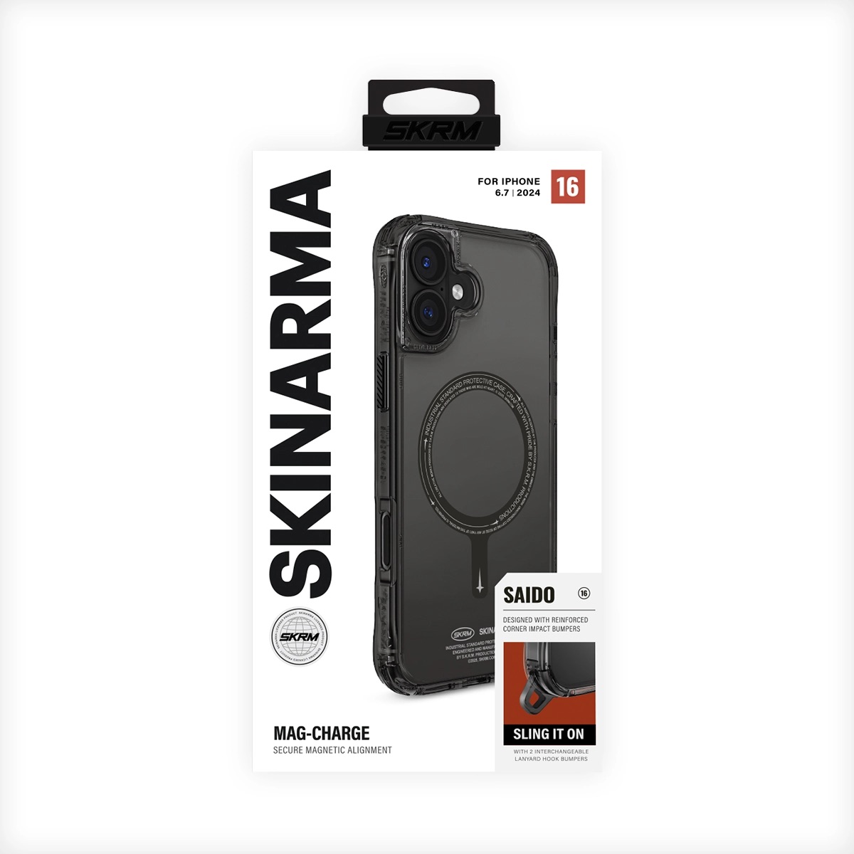 Foto 5 pulgar | Funda para iPhone 16 Plus Negro Saido Skinarma