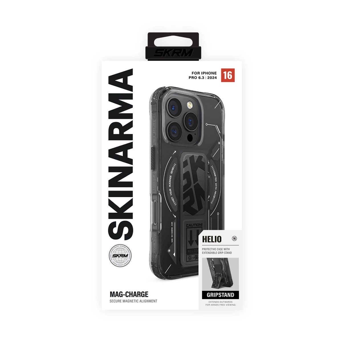 Foto 7 pulgar | Funda para iPhone 16 Pro Negro Helio Skinarma
