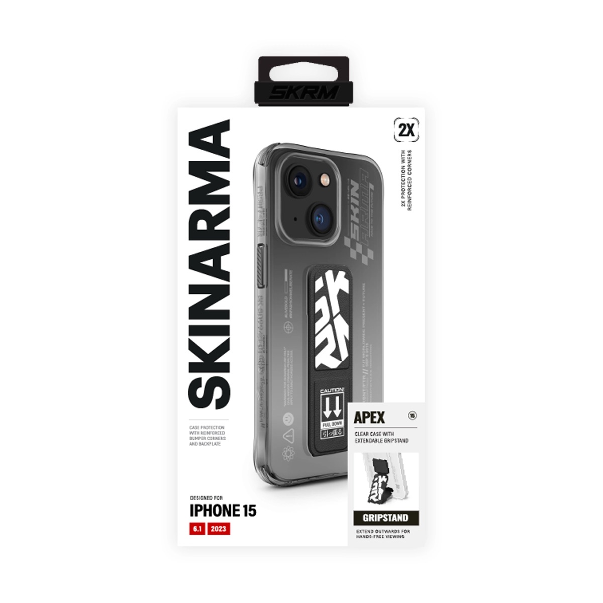 Foto 4 pulgar | Funda para iPhone 15 Negro Apex de Skinarma