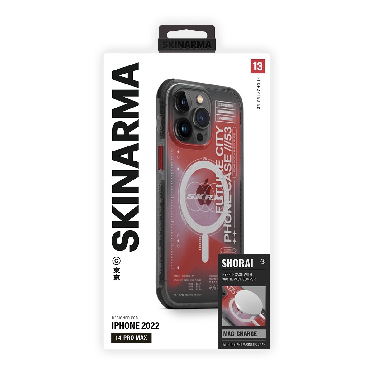 Foto 6 pulgar | Funda para Iphone 14 Pro Max Skinarma Rojo Shorai Mag-charge
