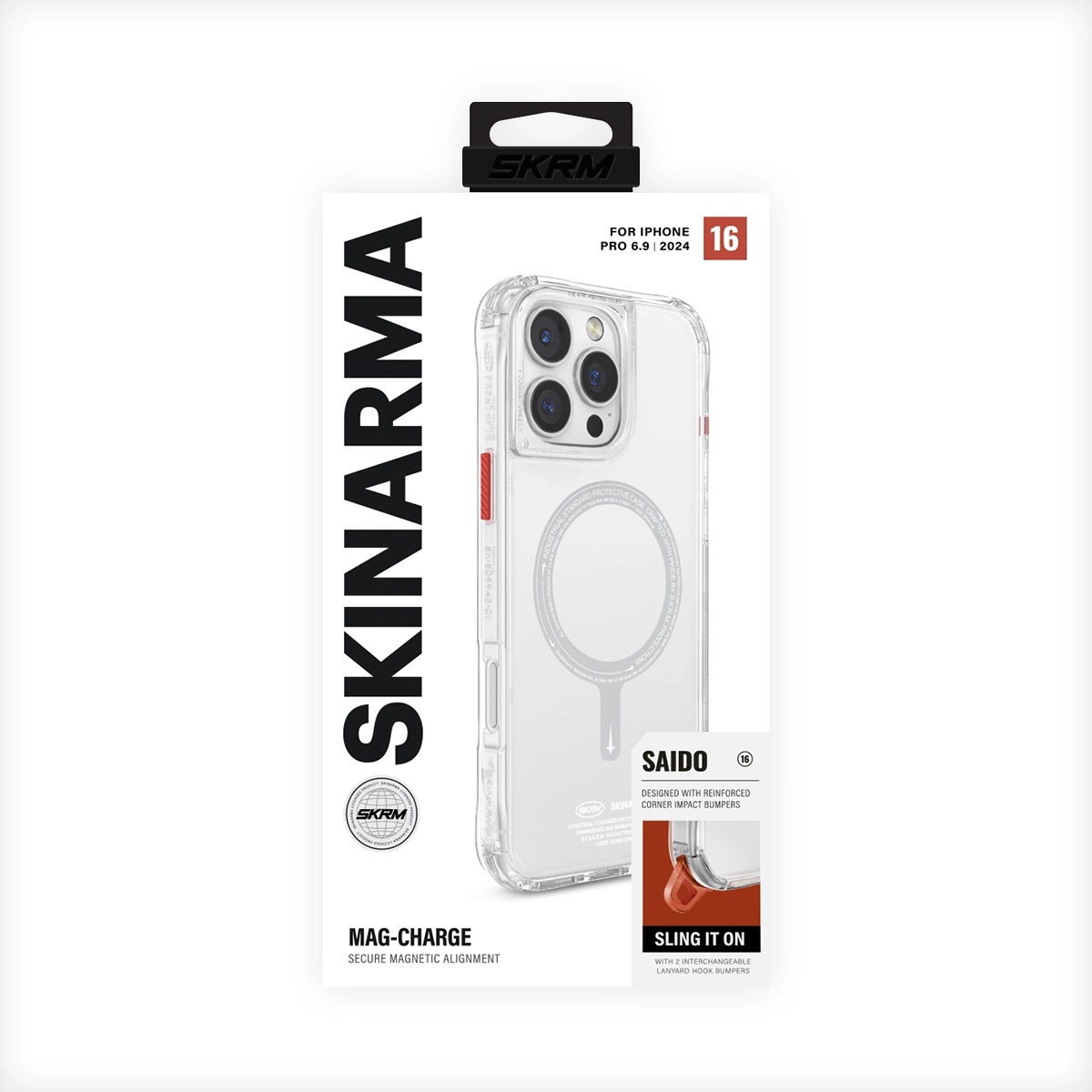 Foto 6 pulgar | Funda para iPhone 16 Pro Max Transparente Saido Skinarma