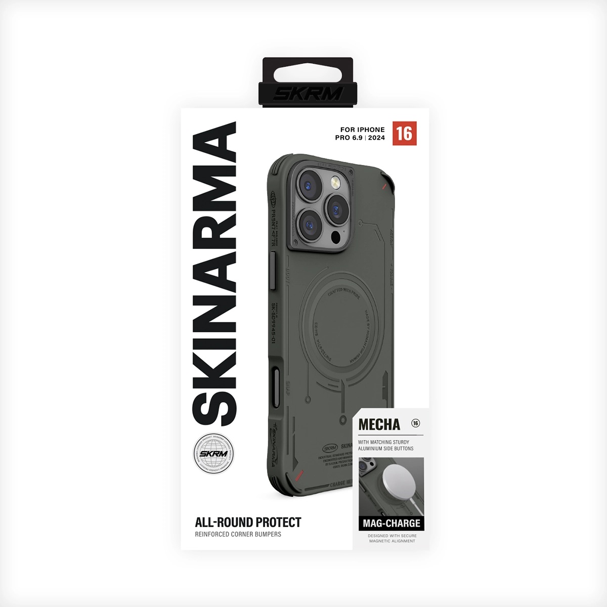 Foto 6 pulgar | Funda para iPhone 16 Pro Max Verde Olivo Mecha (mag-charge) de Skinarma