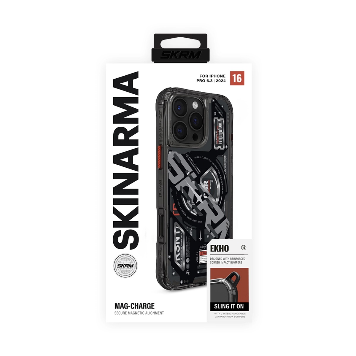 Foto 5 pulgar | Funda para iPhone 16 Pro Negro Ekho Skinarma