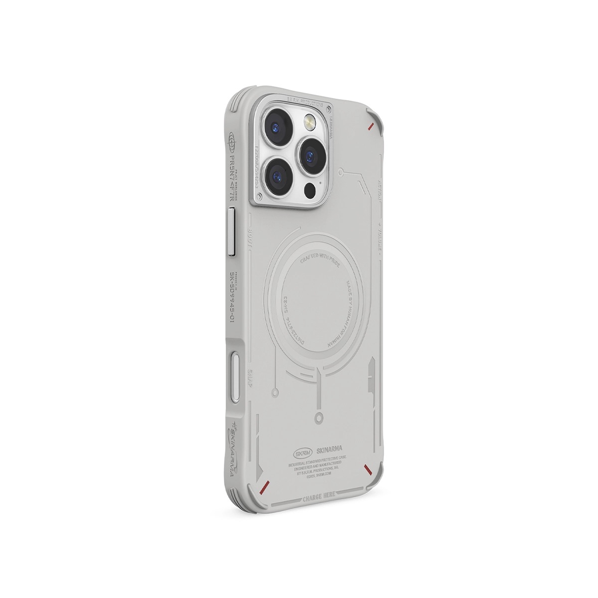 Foto 4 pulgar | Funda para Iphone 16 Pro Max Gris Claro Skinarma Mecha