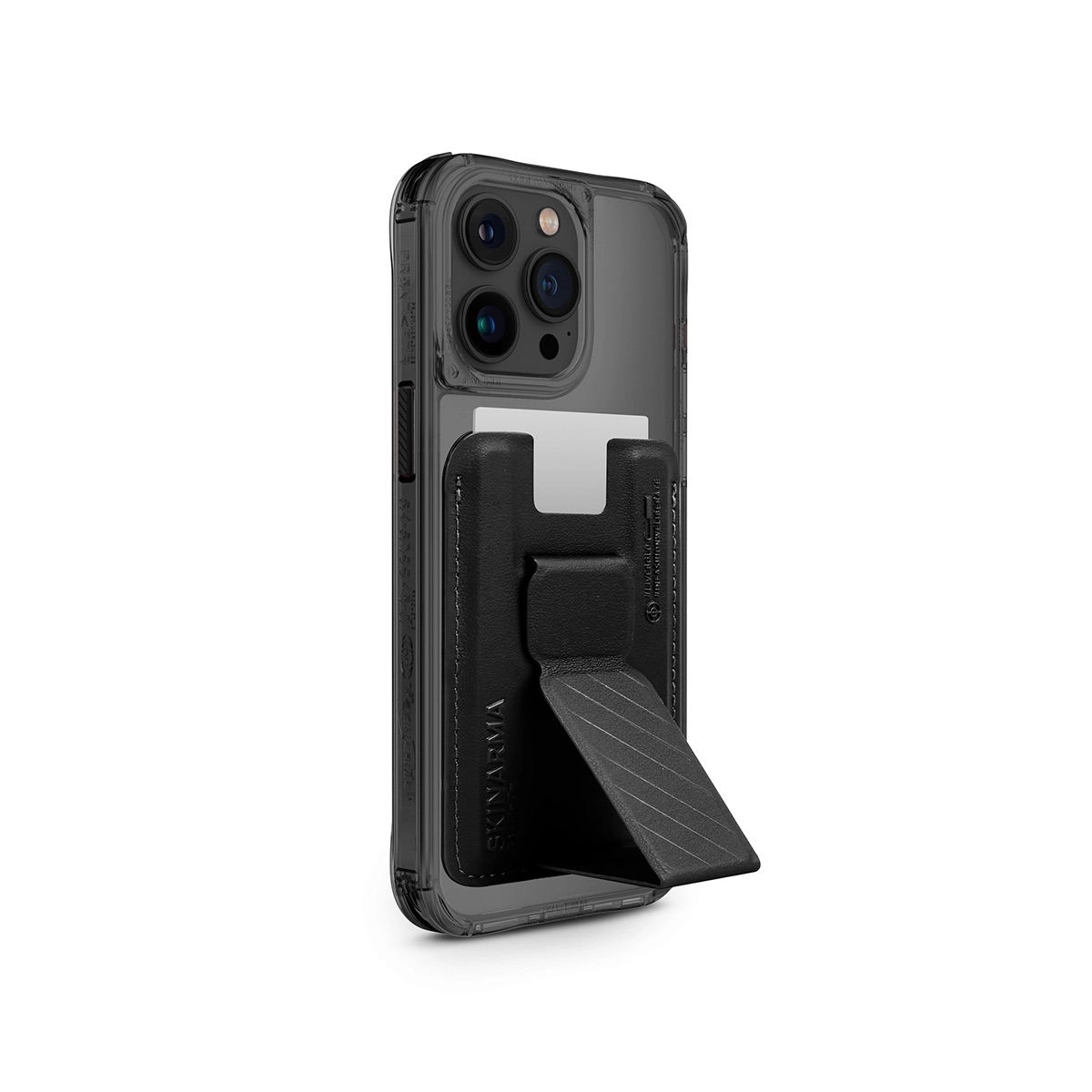 Foto 2 pulgar | Funda y Tarjetero para iPhone 15 Pro Negro Saido + Kado de Skinarma