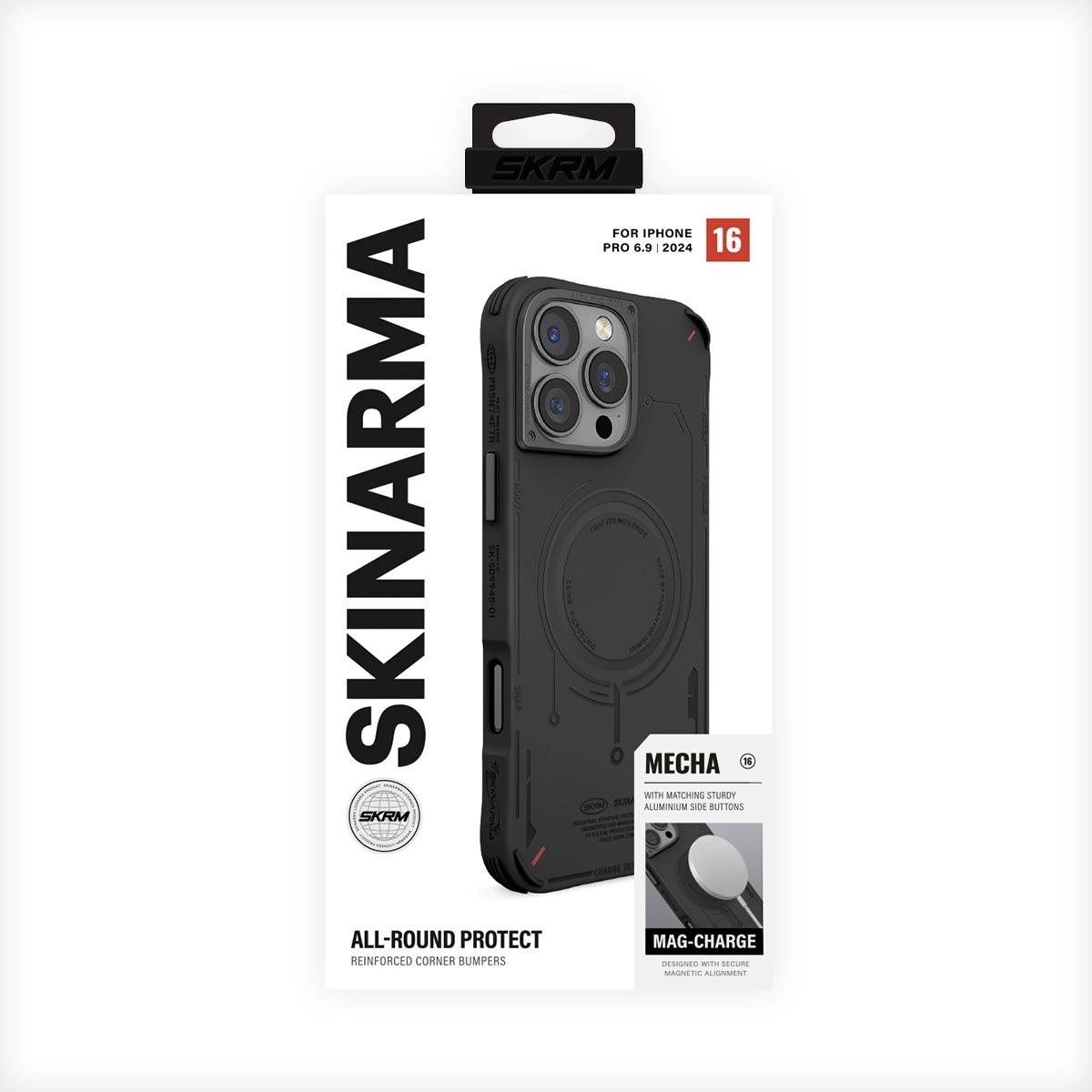 Foto 5 pulgar | Funda para Iphone 16 Pro Max Skinarma Negro Mecha