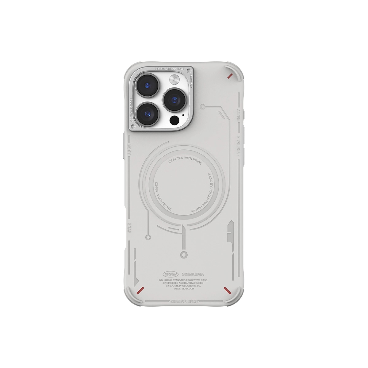 Foto 3 pulgar | Funda Para Iphone 16 Pro  Skinarma Gris Claro Mecha
