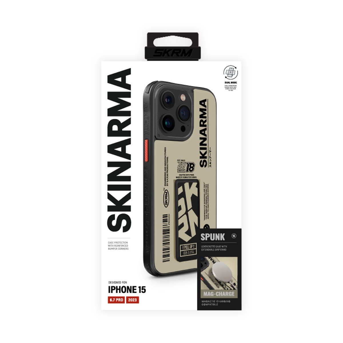 Foto 7 pulgar | Funda para iPhone 15 Pro Max Marfil Spunk (mag-charge) de Skinarma