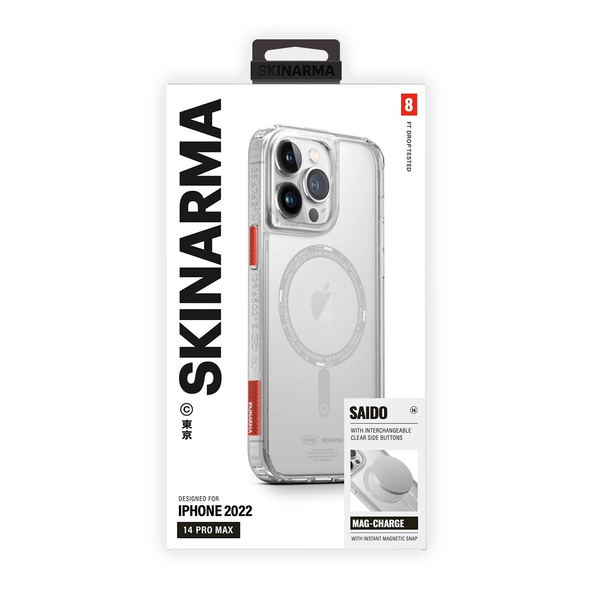 Foto 5 pulgar | Funda Skinarma Saido (Mag-Charge) Transparente para iPhone 14 Pro Max