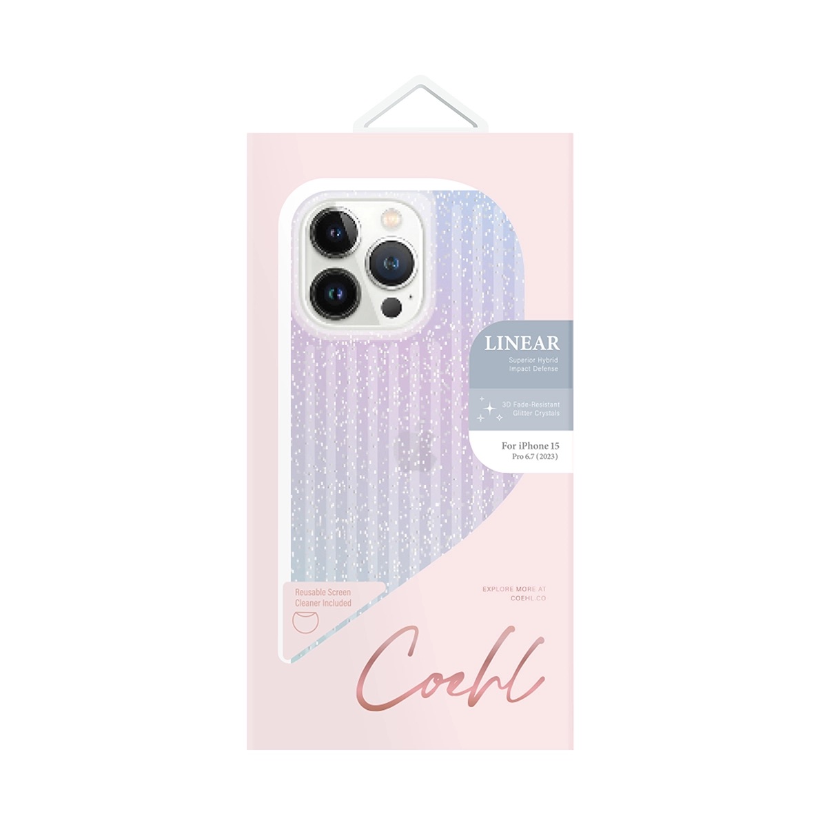 Foto 5 pulgar | Funda Para Iphone 15 Pro Max Tornasol Brillante Linear De Coehl