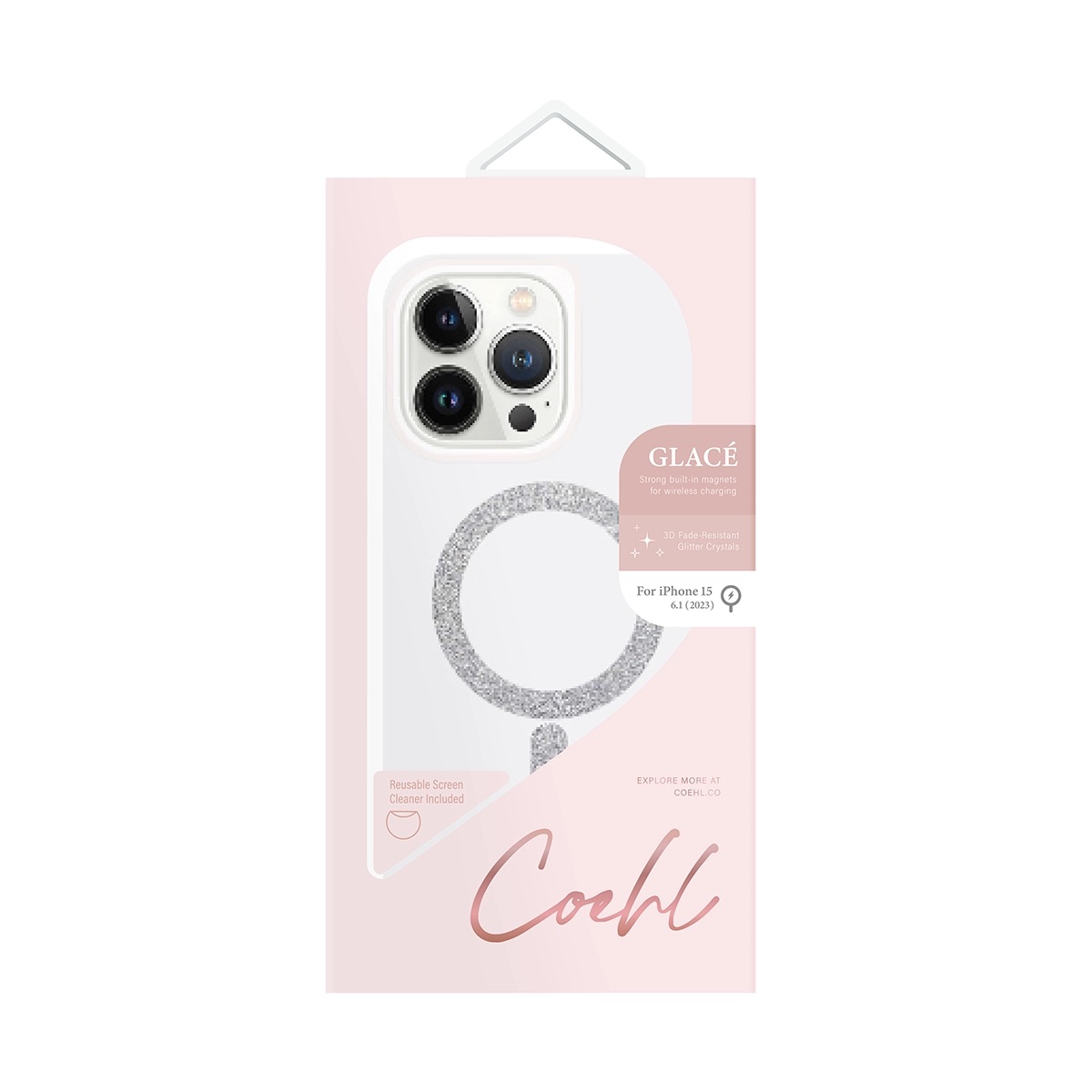 Foto 4 pulgar | Funda Para Iphone 15 Plateado Glace (magclick™) De Coehl