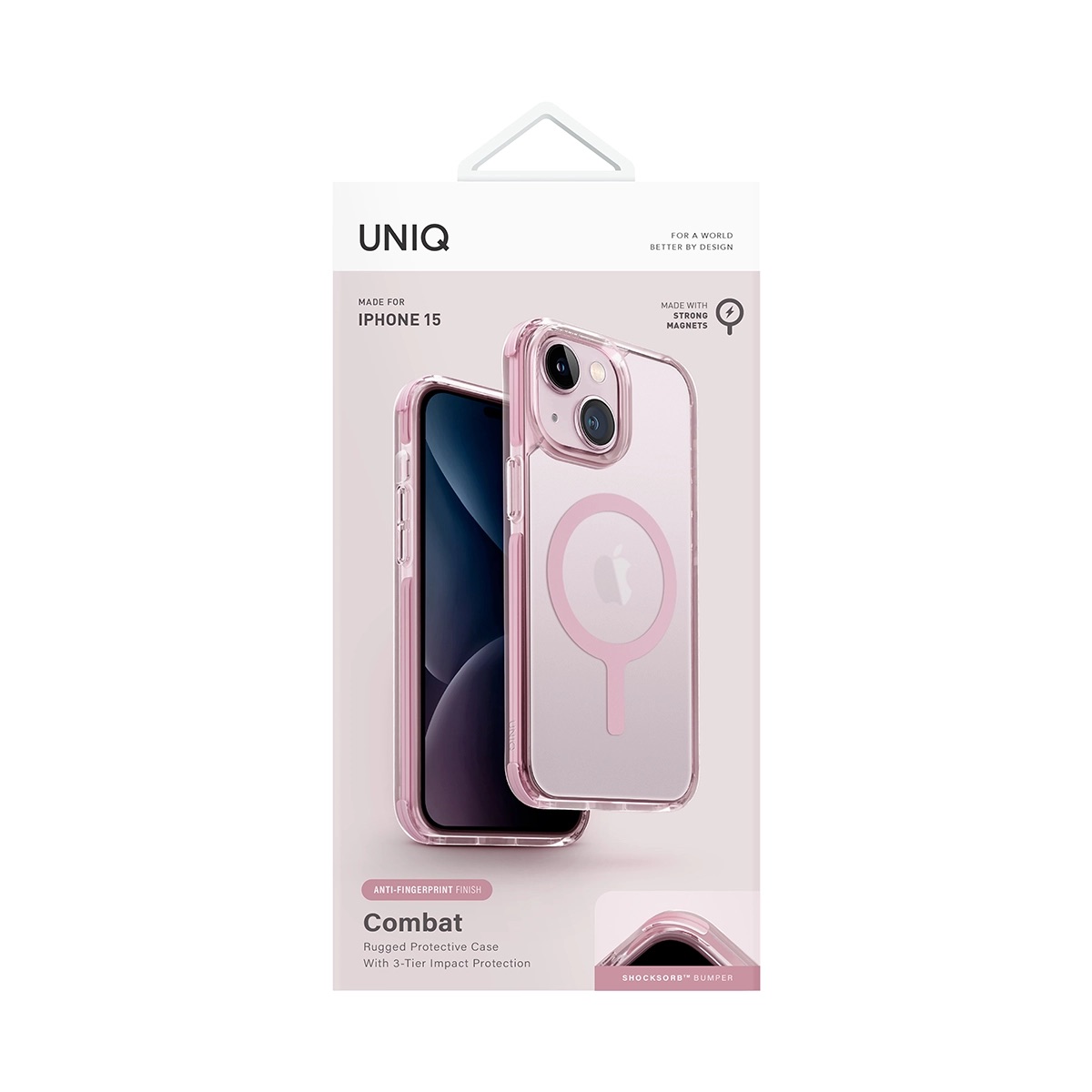 Foto 4 pulgar | Funda Para Iphone 15 Rosa Combat (magclick™) De Uniq