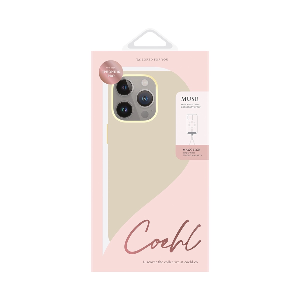 Foto 6 pulgar | Funda Para Iphone 16 Pro Crema Muse (magclick™) De Coehl