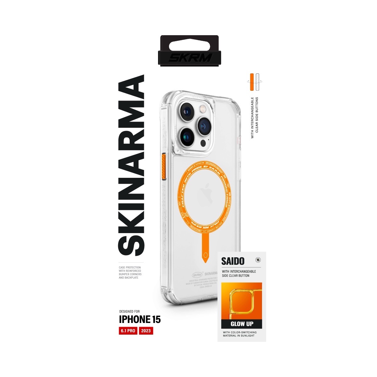 Foto 7 pulgar | Funda Para iPhone 15 Pro Naranja Saido Sunburst (mag-charge) de Skinarma