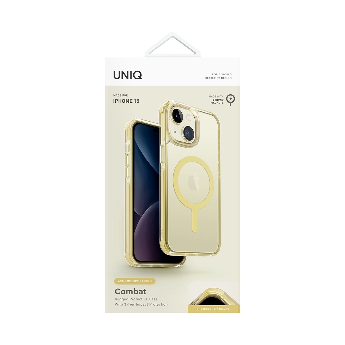 Foto 4 pulgar | Funda Para Iphone 15 Amarillo Combat (magclick™) De Uniq